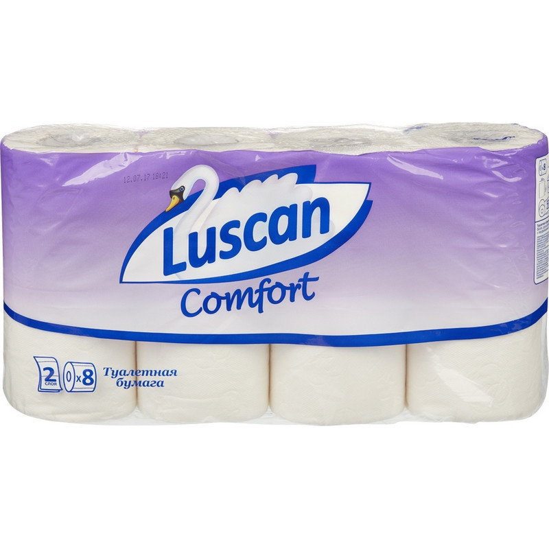 превью Бумага туалетная Luscan Comfort (2-слойная, белая, 8упаковке)