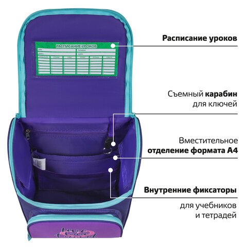 Ранец ПИФАГОР BASIC, 1 отделение, 3 кармана, эргономичная спинка, «Bike cats», 35×28х18 см