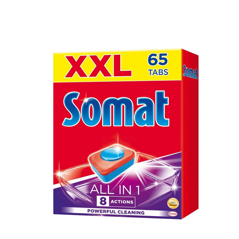 Таблетки для посудомоечных машин Somat All in 1 (65 штук в упаковке)