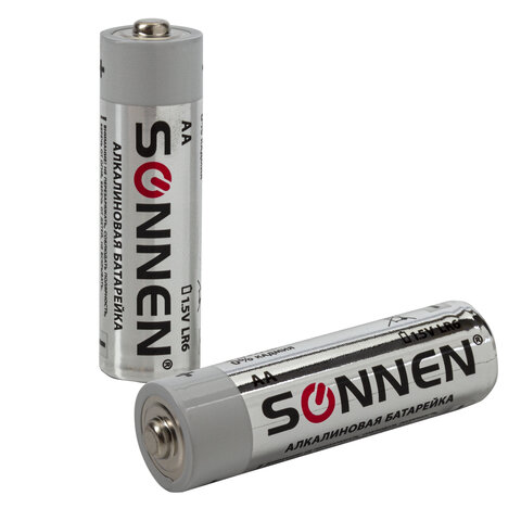 Батарейки КОМПЛЕКТ 24 шт., SONNEN Alkaline, АА(LR6, 15А), алкалиновые, пальчиковые, короб