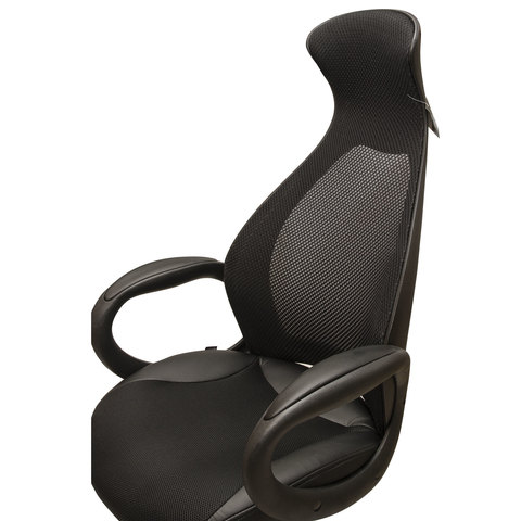 Кресло офисное BRABIX PREMIUM «Genesis EX-517», пластик черный, ткань/экокожа/сетка черная