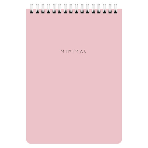 Блокнот А5 146×206мм, 60л, гребень, картон, жест подложка, клетка, BRAUBERG Minimal Pastel