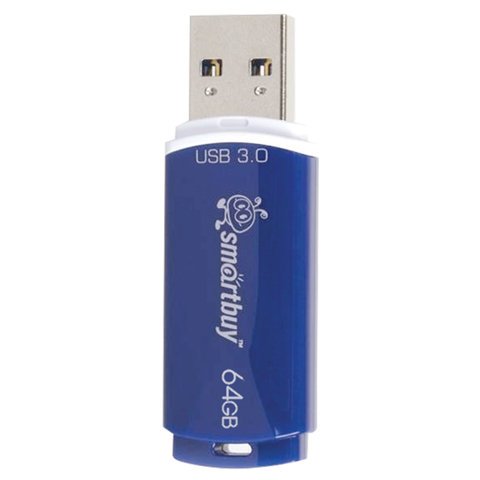 Флэш-диск 64 GB SMARTBUY Crown USB 3.0, синий