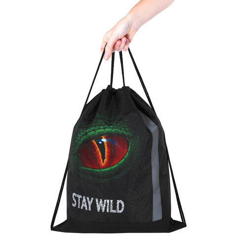Мешок для обуви ЮНЛАНДИЯплотныйсветоотражающая полоса46×36 см«Stay wild»270917