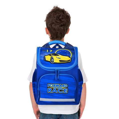 Ранец ПИФАГОР BASIC, с эргономичной спинкой, «Racing car», 35×28х18 см