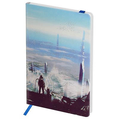 Записная книжка А6 80л. ЛАЙТ, кожзам, Greenwich Line «New city», с резинкой, тиснение фольгой, блок в клетку