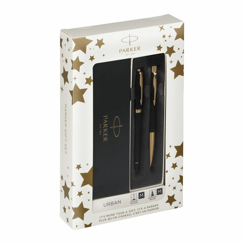 Набор PARKER Urban Black GT: шариковая ручка синяя и перьевая ручка