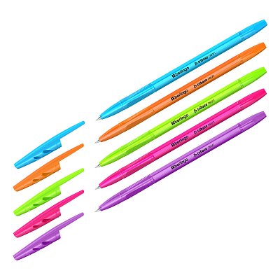 Ручка шариковая Berlingo «Tribase Neon», синяя, 0.7мм, корпус ассорти