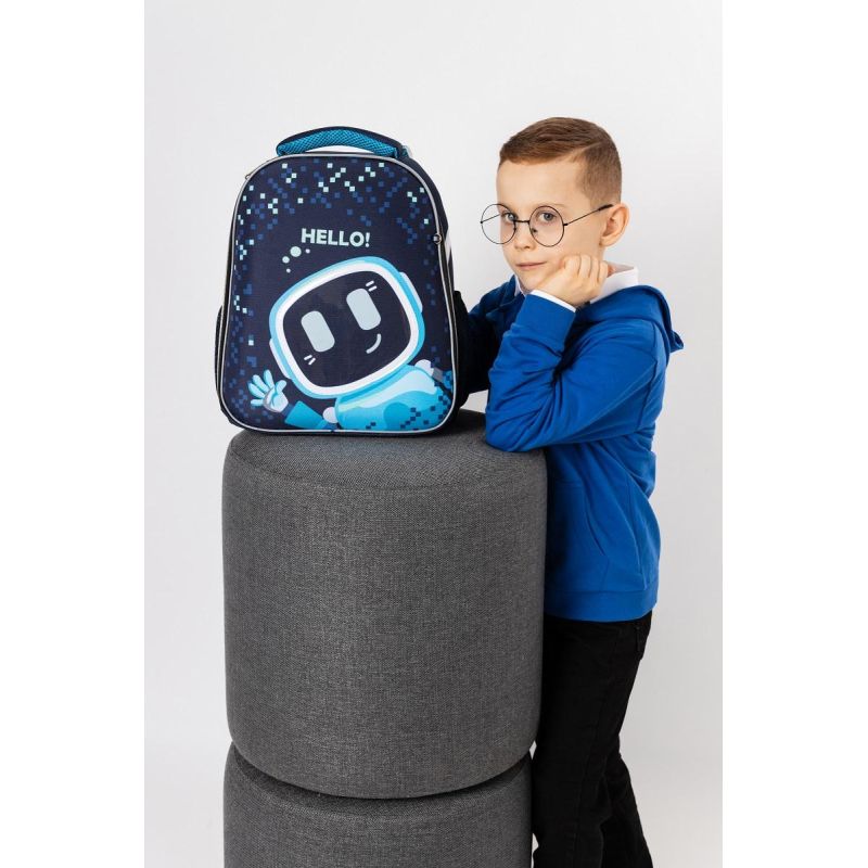 Ранец №1School Basic Robot Hello, 2 отд., эргоном. спинка