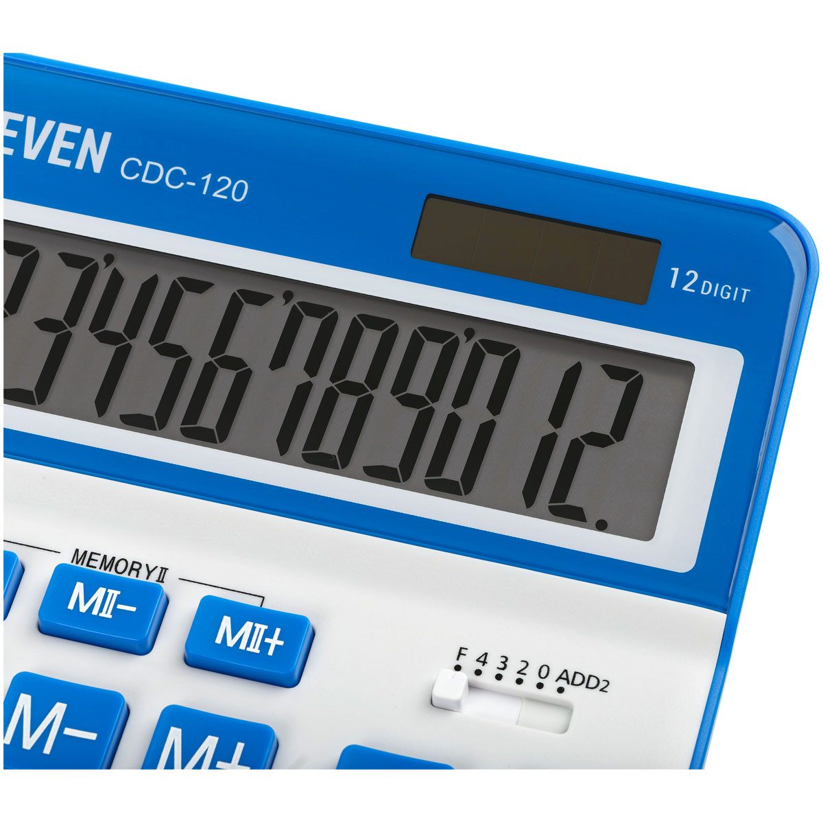 Калькулятор настольный Eleven CDC-120-WH/NV, 12 разрядов, двойное питание, 155×206×38мм, белый/темно-синий