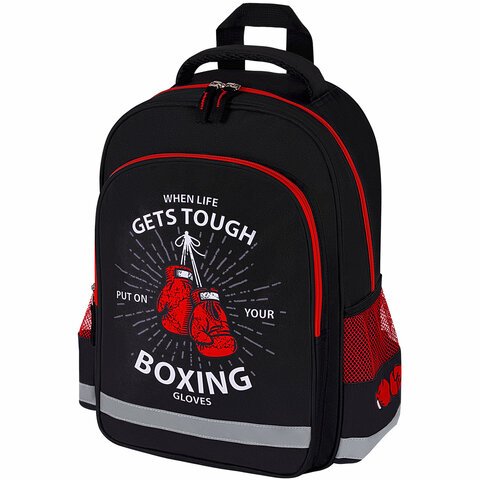 превью Рюкзак ПИФАГОР SCHOOL, 1 отделение, 3 кармана, «Boxing», 38×28×14 см