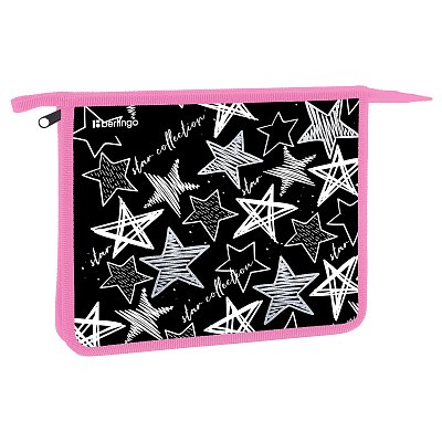 Папка для тетрадей 1 отделение, А5 Berlingo «Glossy stars», 240×205×40мм, пластик, на молнии