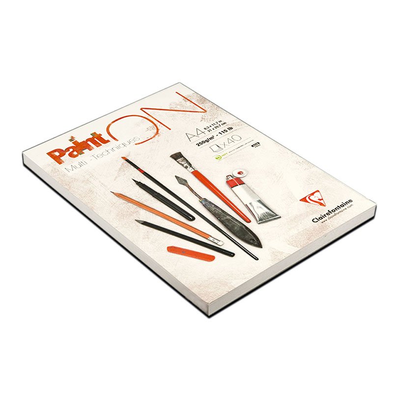 Альбом для смешанных техник 40л., А4, на склейке Clairefontaine «Paint'ON», 250г/м2, мелкозерн. 