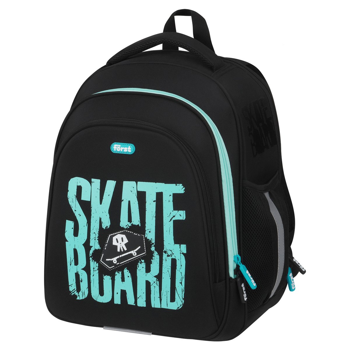 превью Ранец Först F-Base «Skateboard» 36×29×17см, 3 отделения, 2 кармана, анатомическая спинка