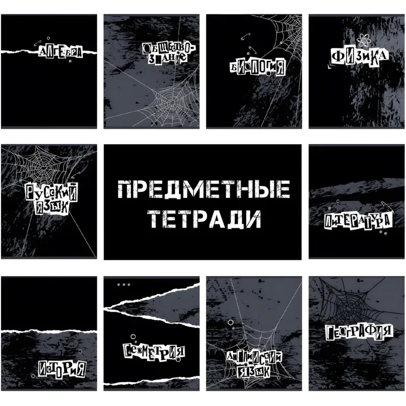 превью Тетрадь предметная набор №1 School/Комус Класс Панк 48л А5 10 предметов