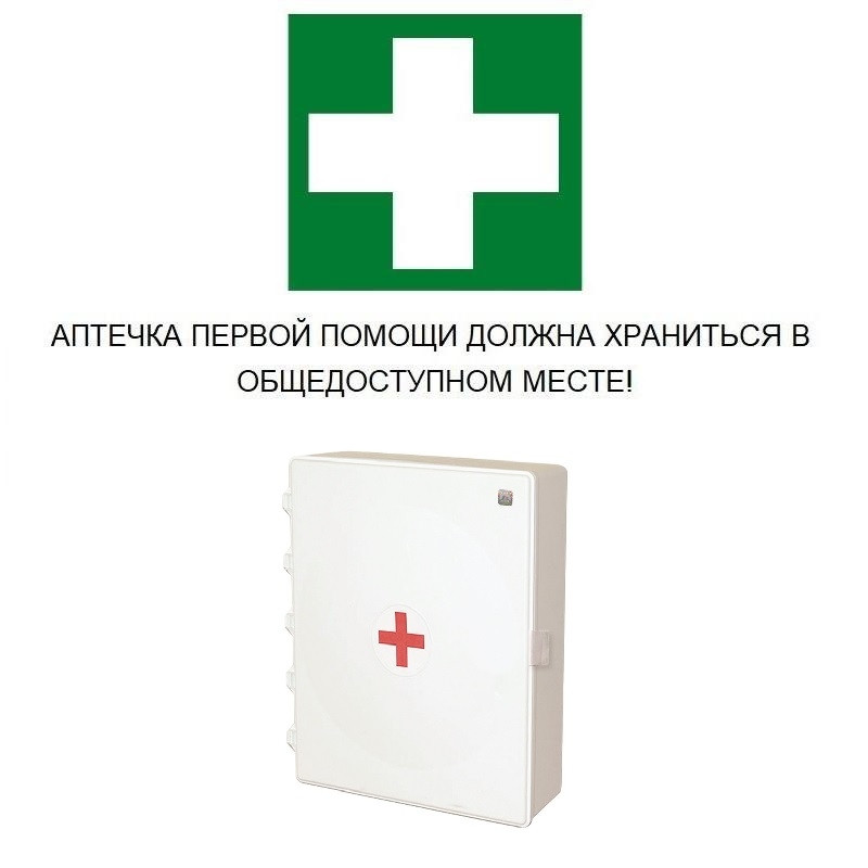 Аптечка первой помощи работникам ФЭСТ, пластиковый шкаф, состав - по приказу №169н
