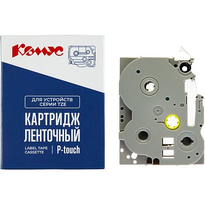 Картридж Комус TZE-314(Brother TZE-314 золотой на черном,6мм/8м)