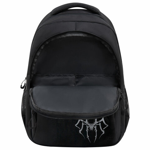 Рюкзак BRAUBERG CONCEPT универсальный, 2 отделения, светоотр. принт, Gray Spider, 45×30х18см