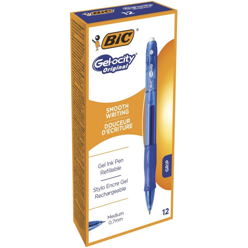 Ручка гелевая автоматическая Bic Gelocity Original синяя (толщина линии 0.35 мм)
