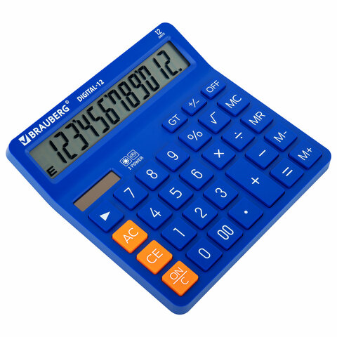 Калькулятор настольный BRAUBERG DIGITAL-12-BL (151×152 мм)12 разрядовдвойное питаниеСИНИЙ272969