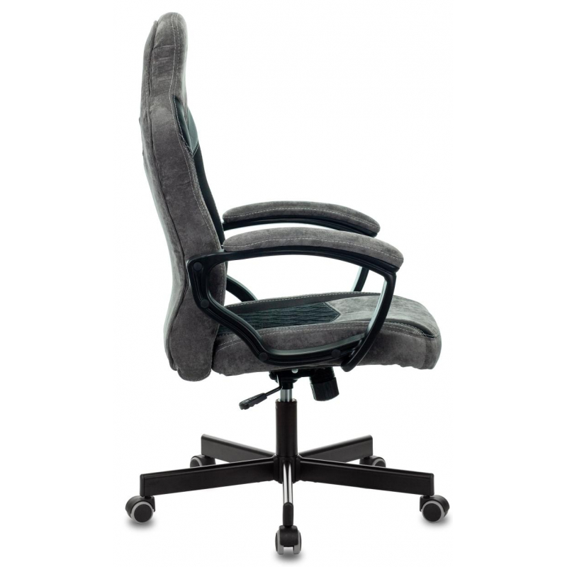 Кресло игровое Бюрократ VIKING 6 KNIGHT B FABRIC, ML, ткань черный/серый, топ-ган (до 180кг)