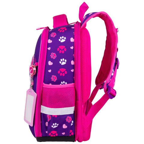 Ранец BRAUBERG FIT, 2 отделения, «Playing kitty», 3D-панель, 38×27х14 см