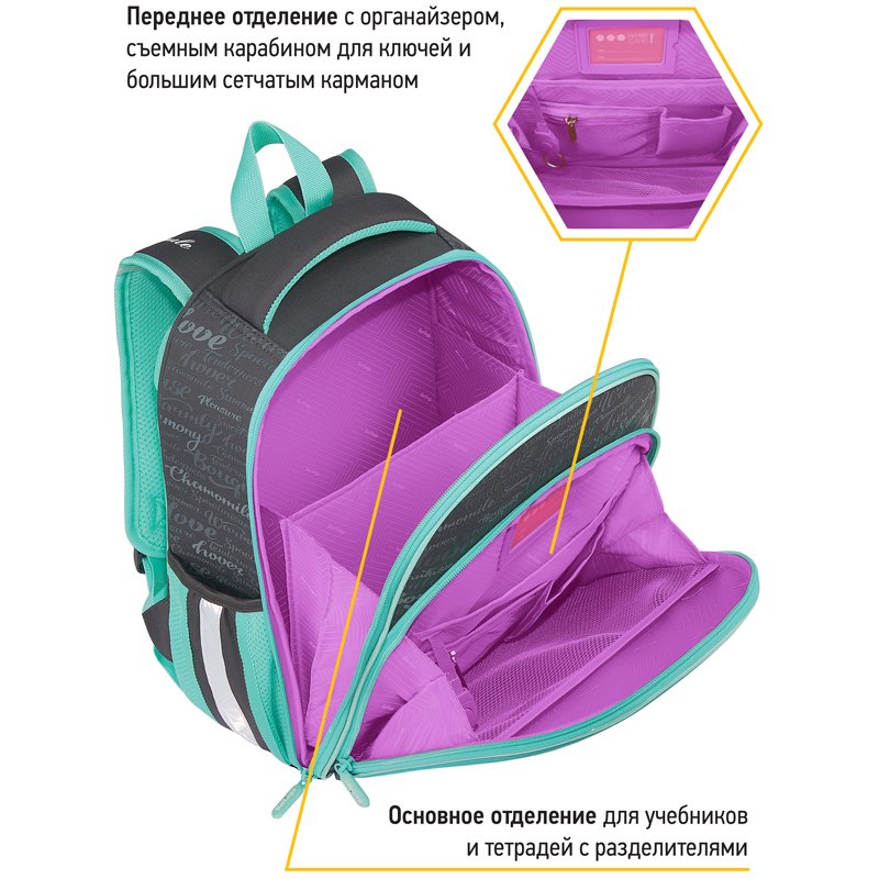 Ранец Berlingo Expert Plus «Chamomile» 38×29×15см, 2 отделения, 2 кармана, анатомическая спинка