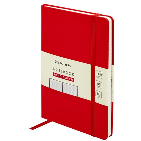 превью Блокнот А5 (130×210 мм), BRAUBERG ULTRA, балакрон, 80 г/м2, 96 л., клетка, красный