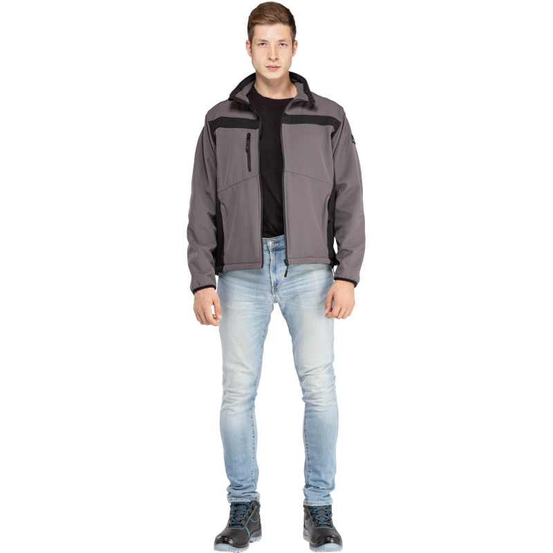Куртка муж демисезонная софтшел LULEA cер/черн р.3XL(арт. LULE2GR3X)