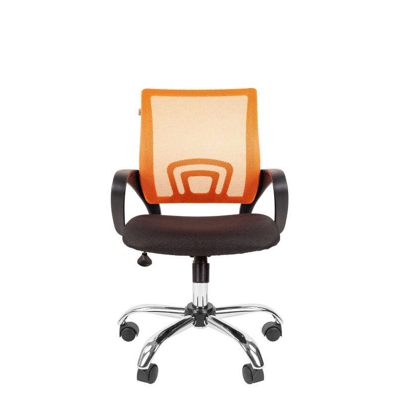  офисное Easy Chair 304 черное/оранжевое (ткань/сетка/металл) арт .