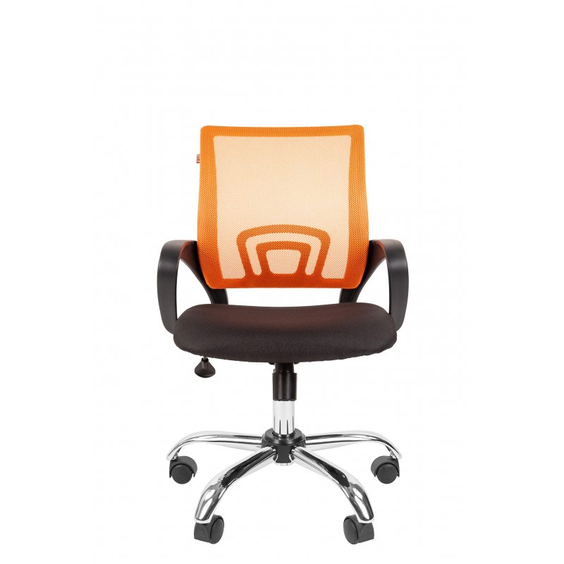Кресло офисное Easy Chair 304 черное/оранжевое (ткань/сетка/металл)