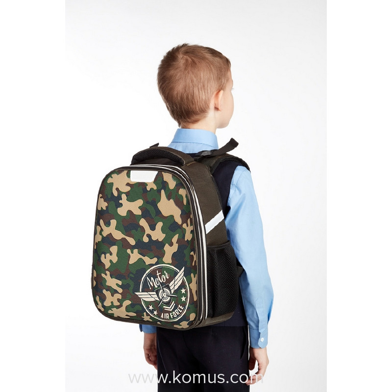 Ранец №1 School анатомический Basic Military (светится в темноте)