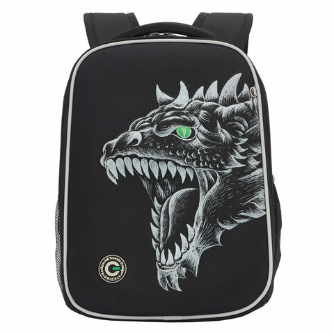Ранец GRIZZLY анатомическая спинка, облегченный, для мальчиков, DRAGON, 37×26х16 см