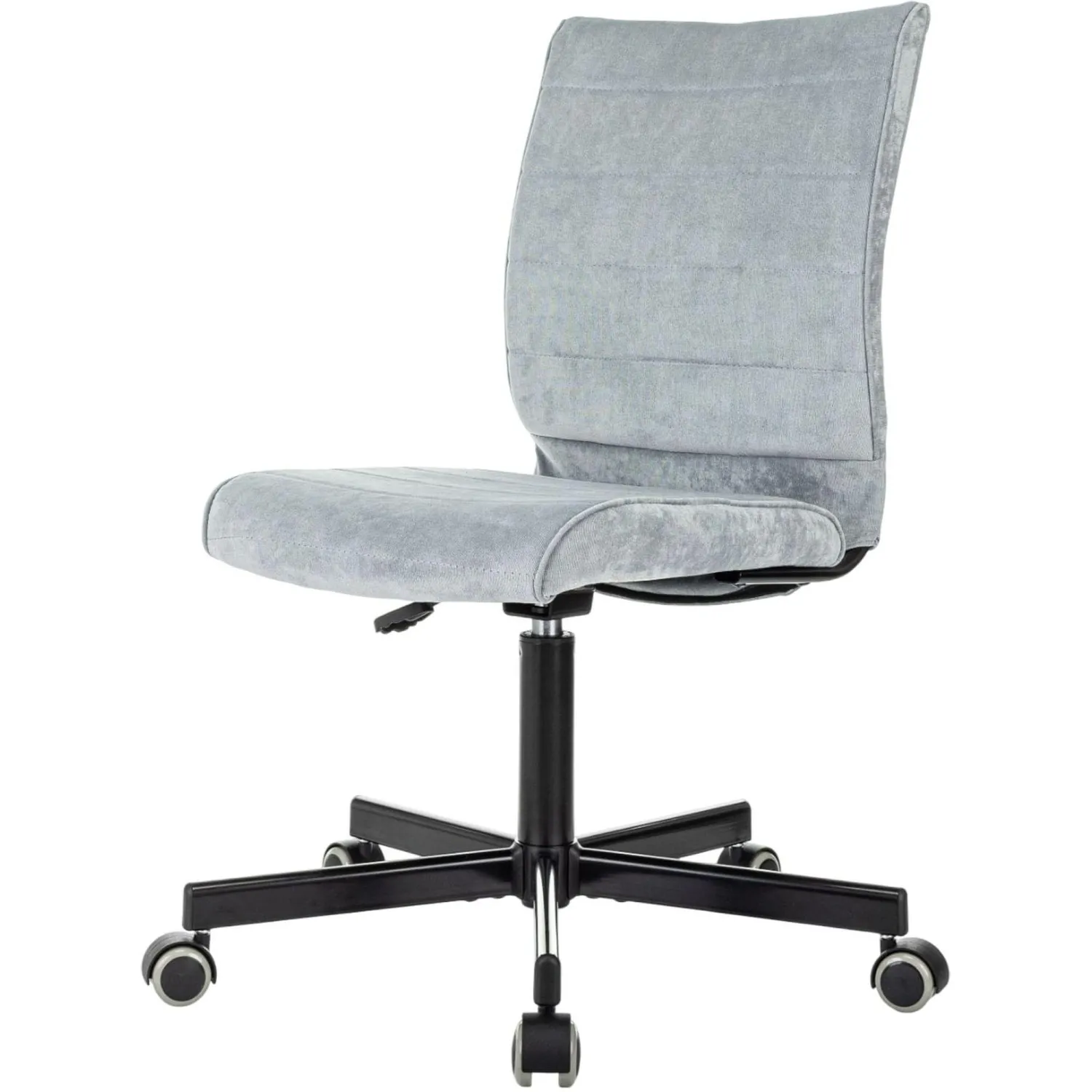 превью Кресло офисное Easy Chair 303 серо-голубое (велюр, металл)
