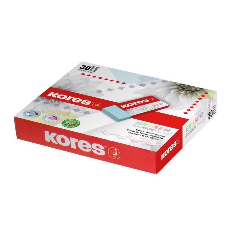 Ластик Kores KE-30 ПВХ прямоугольный 40×21×10 мм (3 штуки в упаковке)