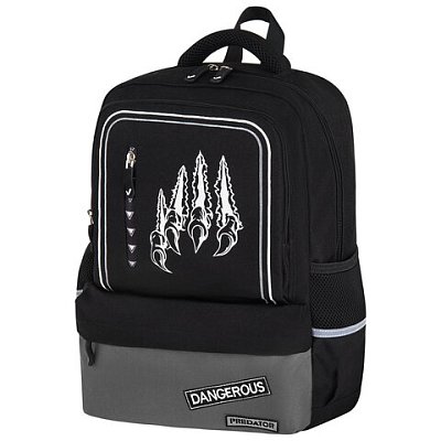 Рюкзак BRAUBERG STAR, 1 отделение, 5 карманов, «Claws», черный, 40×29x13 см