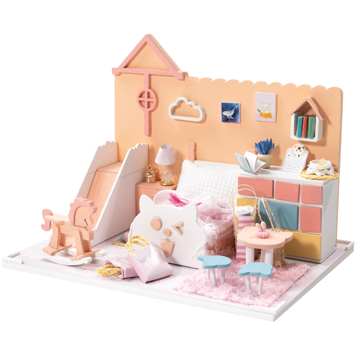 превью Сборная модель ТРИ СОВЫ, Румбокс «Детская комната с игровой зоной», инструменты, клей, картонная коробка