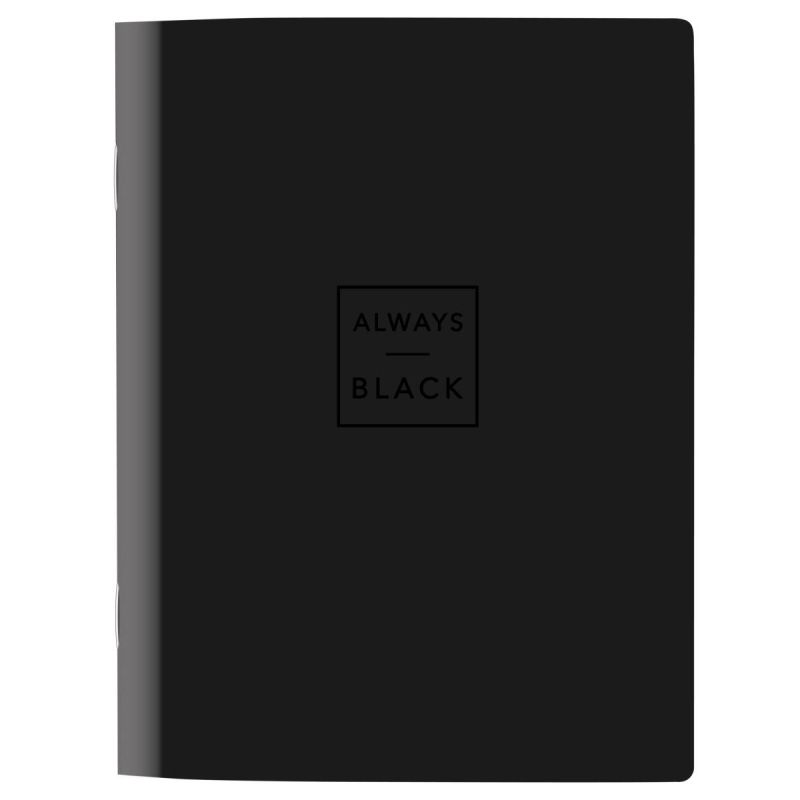 Тетрадь общая Attache Selection Квадрат Black 165×220 мм 48л клетка скрепка