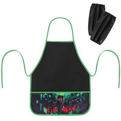 Фартук с нарукавниками для уроков труда BRAUBERG, 3 кармана, 46×54 см, «Night warrior»