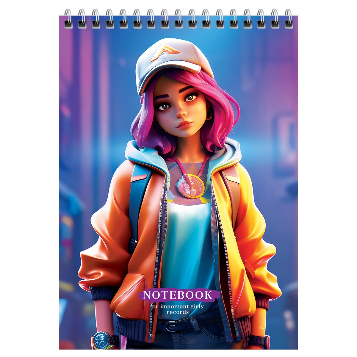 Блокнот А5 60л. на гребне BG «Important girl», твердая подложка