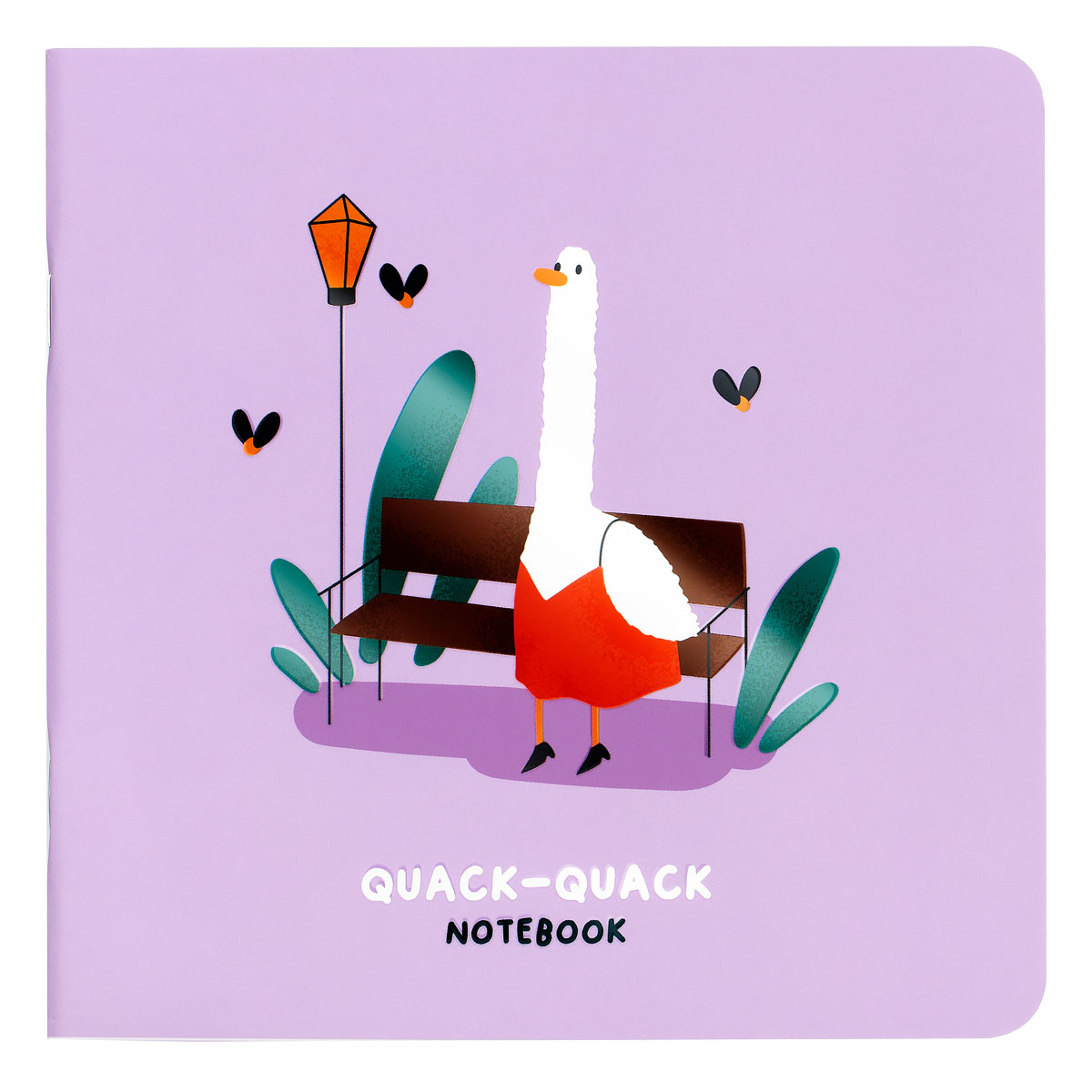 превью Записная книжка 170×170 мм 40л. на скрепке MESHU «Quack-Quack», soft-touch ламинация, выборочный УФ-лак, блок без линовки, 80г/м2