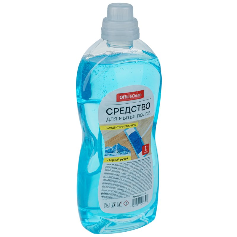 Средство для мытья полов и стен OfficeClean «Горный ручей», концентрат 1л