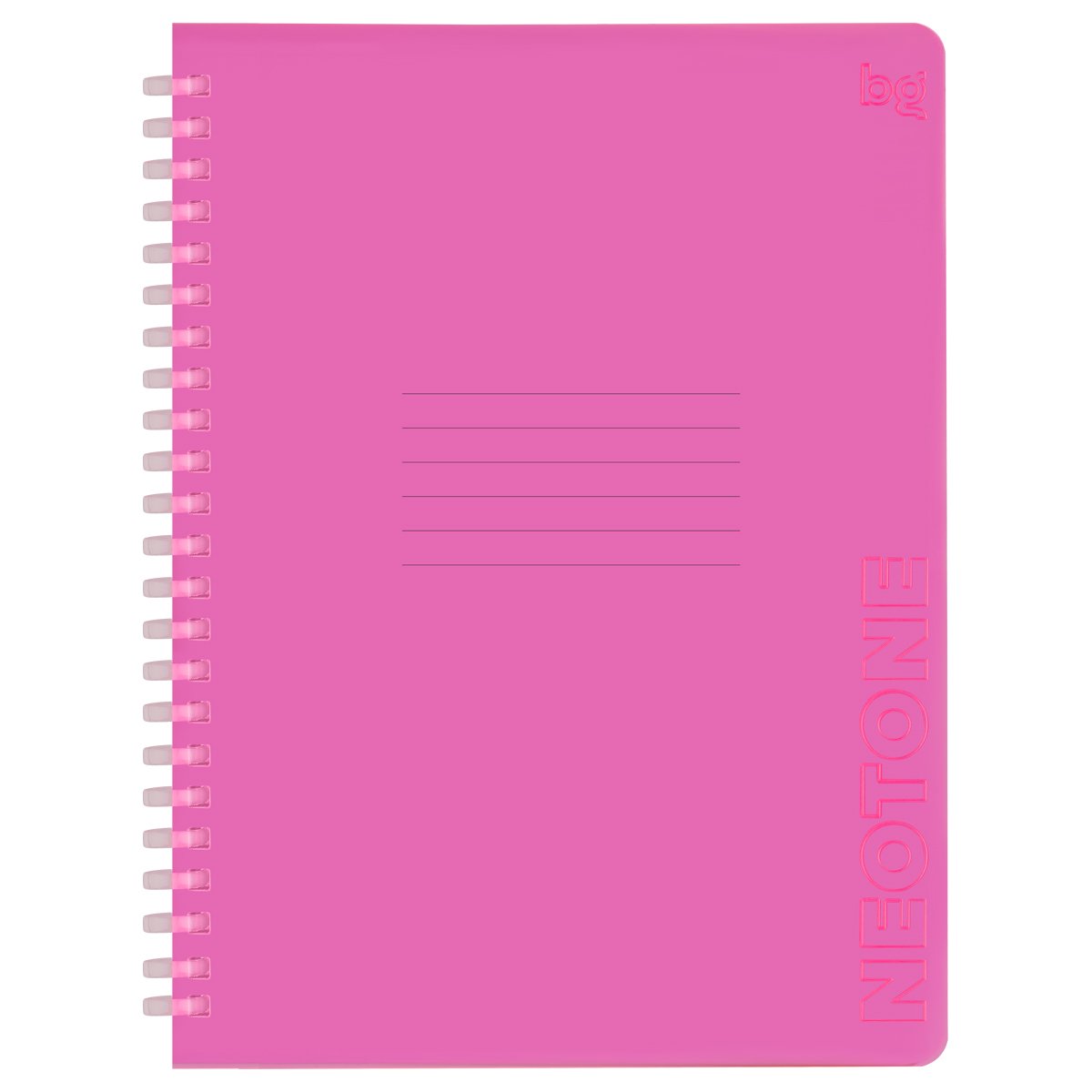 превью Тетрадь 48л., А5, клетка на силиконовом гребне, BG «Neon. Pink», пластиковая обложка