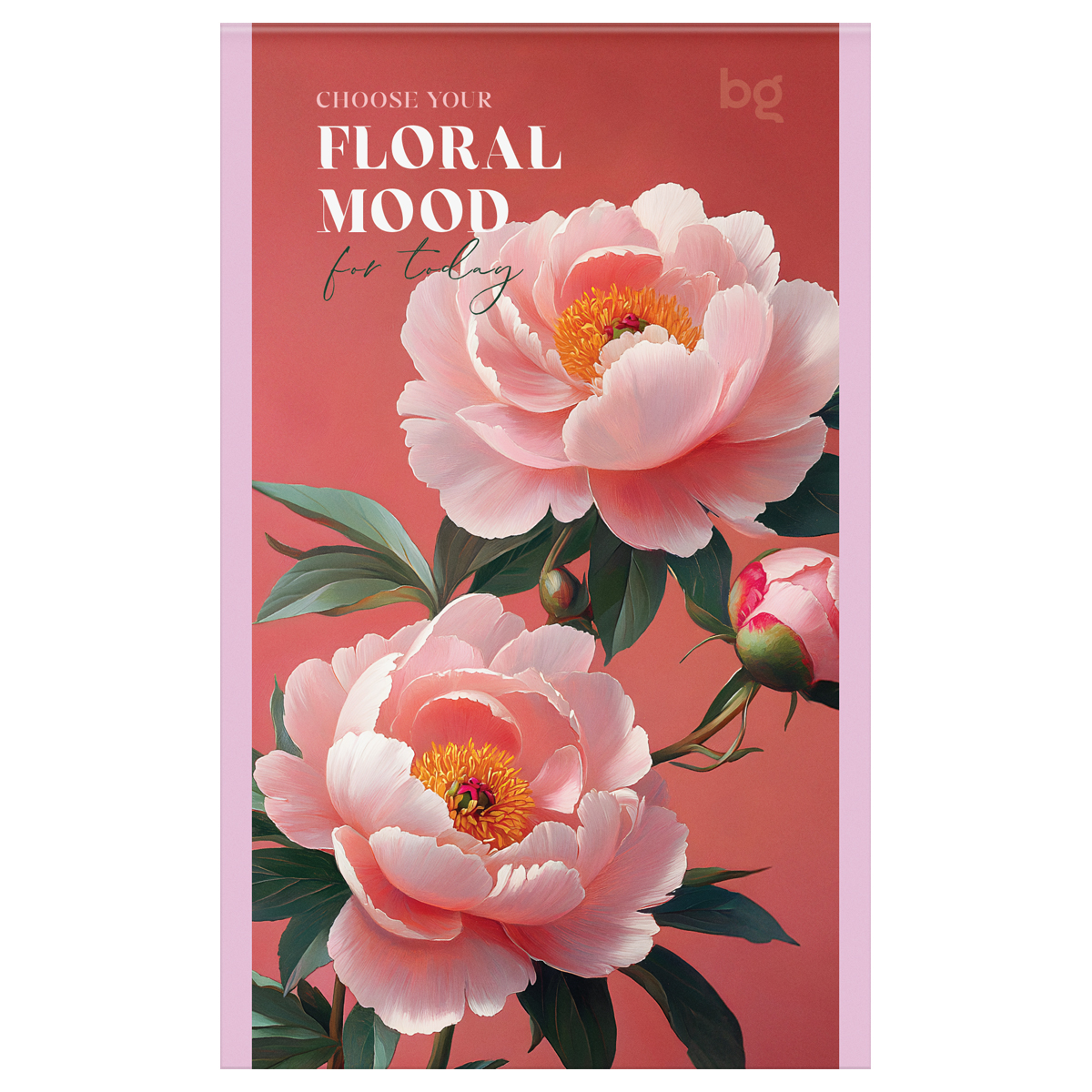 Блокнот А6 32л., на скрепке BG «Floral mood», блестки
