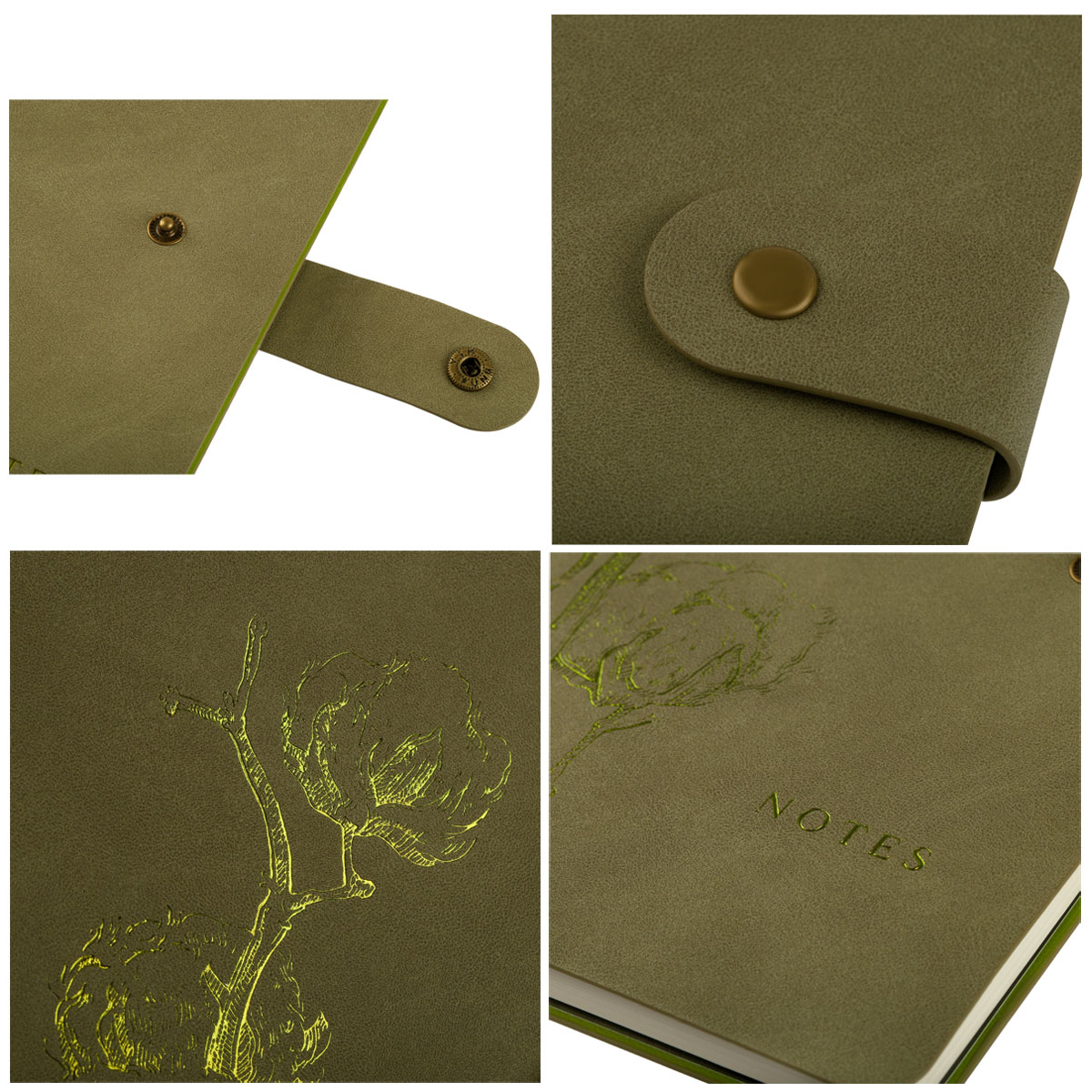 Записная книжка А5 80л., ЛАЙТ, кожзам, Greenwich Line «Outline. Cotton», с замком, тиснение фольгой, внутренний карман, блок в точку