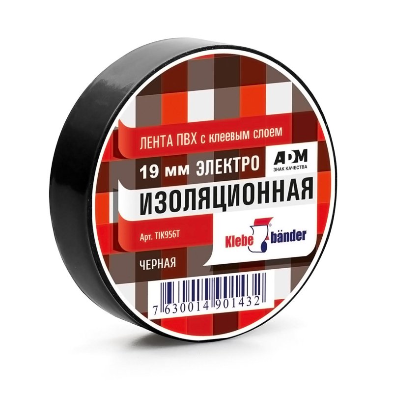 превью Изолента ПВХ TIK906T 19 х 20 черная Klebebander/200/8