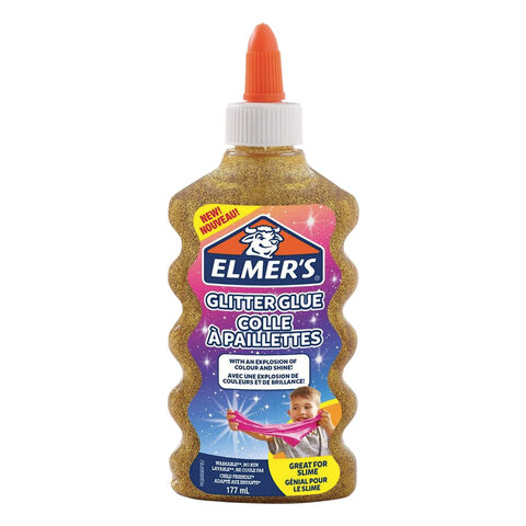 превью Клей для слаймов Elmers с золотыми блестками 177 мл