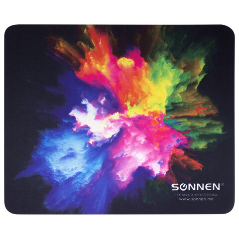 Коврик для мыши SONNEN «EXPLOSIVE», резина + ткань, 220×180х3 мм