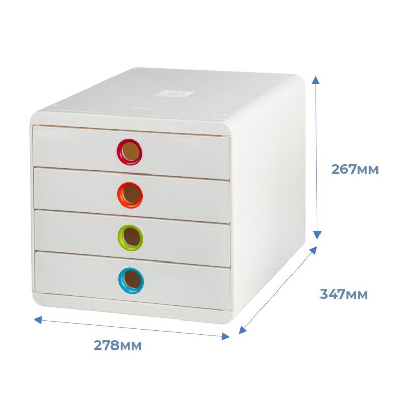 Бокс с выдвижными лотками Exacompta Pop-Box 4 лотка белый (формат А4+)