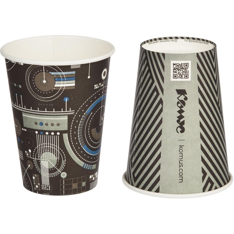 Стакан одноразовый бум 1-сл 350 мл d-90мм Механизмы (MIX) 50шт/уп